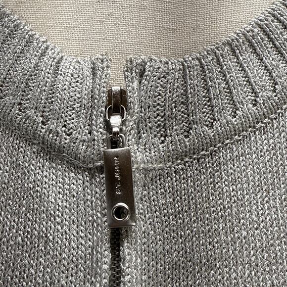 St John SoCa Womens Full Zip Colorblock Sweater Jacket Size M Wool 3/4 Sleeve - Picture 3 of 10